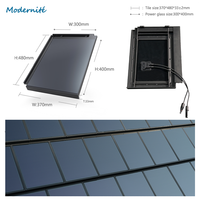 Tuiles solaires BIPV grises carrées résistantes à la chaleur, bardeaux photovoltaïques 10,67-18W pour la rénovation de toitures photovoltaïques intégrées aux bâtiments