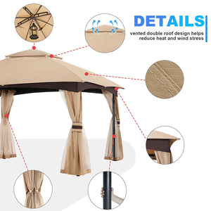 ABCCANOPY Affordable and Attractive Soft Top Gazebos Canopies Gazebos Pergolas Cenadores Cenadores Y P&eacute;rgolas Tonnelle De jardin - Product Image 2