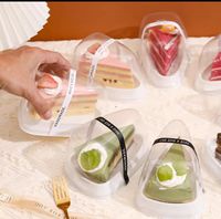 Boîte en mousse transparente triangulaire épaissie haut de gamme anti-buée pour durian, mille-feuille, tranches de matcha, desserts et emballage alimentaire