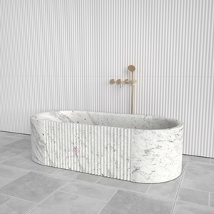 <span class=keywords><strong>Vasca</strong></span> <span class=keywords><strong>da</strong></span> <span class=keywords><strong>Bagno</strong></span> Autoportante in Marmo di Carrara 1700mm con Finitura Scanalata, Design di Lusso per Spa Domestica, <span class=keywords><strong>Vasca</strong></span> in Marmo Personalizzata - Product Image 4