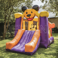 Château Gonflable Extérieur Pirate avec Toboggan Combiné pour Enfants et Adultes