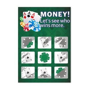 Poker cờ bạc phong cách thẻ cào chiến thắng rút thăm may mắn tùy chỉnh giải thưởng lớn in thẻ cho khuyến mãi - Product Image 4