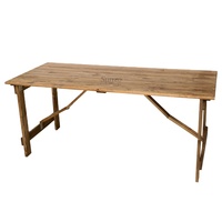 Table de ferme pliante en bois de style rustique Chevron