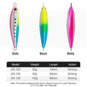 Esca Artificiale Metallica UV Luminosa Bionica a Lancio Lungo e Affondamento Rapido 60g 80g 100g per Pesca in Acqua Salata di Sgombri e Tonni Servizio OEM - Product Image 2