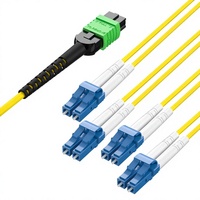 Cable de Conexión Damu MPO APC Hembra a 8 LC UPC Monomodo OS2 Fanout, 9/125um LSZH QSFP 40G, para Centro de Datos, 5m