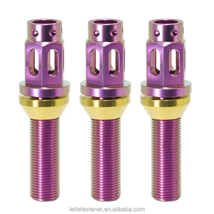 Tiges filetées en aluminium anodisé avec tête hexagonale et anneau doré, diamètre 12 mm, filetage métrique grossier, fixations - Product Image 2