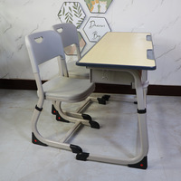 Table moderne réglable à deux places avec chaises, ensemble bureau et chaise pour étudiants
