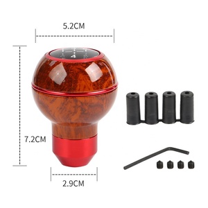 JDMotorsport88 רכב אדום עץ Shift Knob <span class=keywords><strong>5</strong></span> מהירות ידניים מקל שיפטר מנוף עם 3 מתאמי גומי - Product Image 1