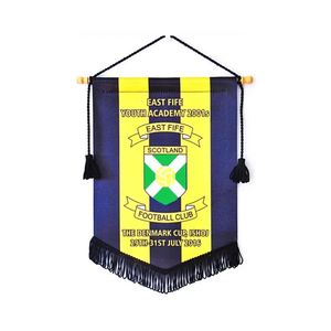 MOQ Double Side Custom Logo Silk Screen Printing Non-Woven Eco-Friendly Durable Mini Football Team Soccer Pennants Flag - Product Image 2