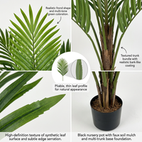 Palmier artificiel de haute qualité de 180 cm avec des feuilles vertes au toucher réel, plante artificielle de type bonsaï pour la décoration intérieure et les projets hôteliers