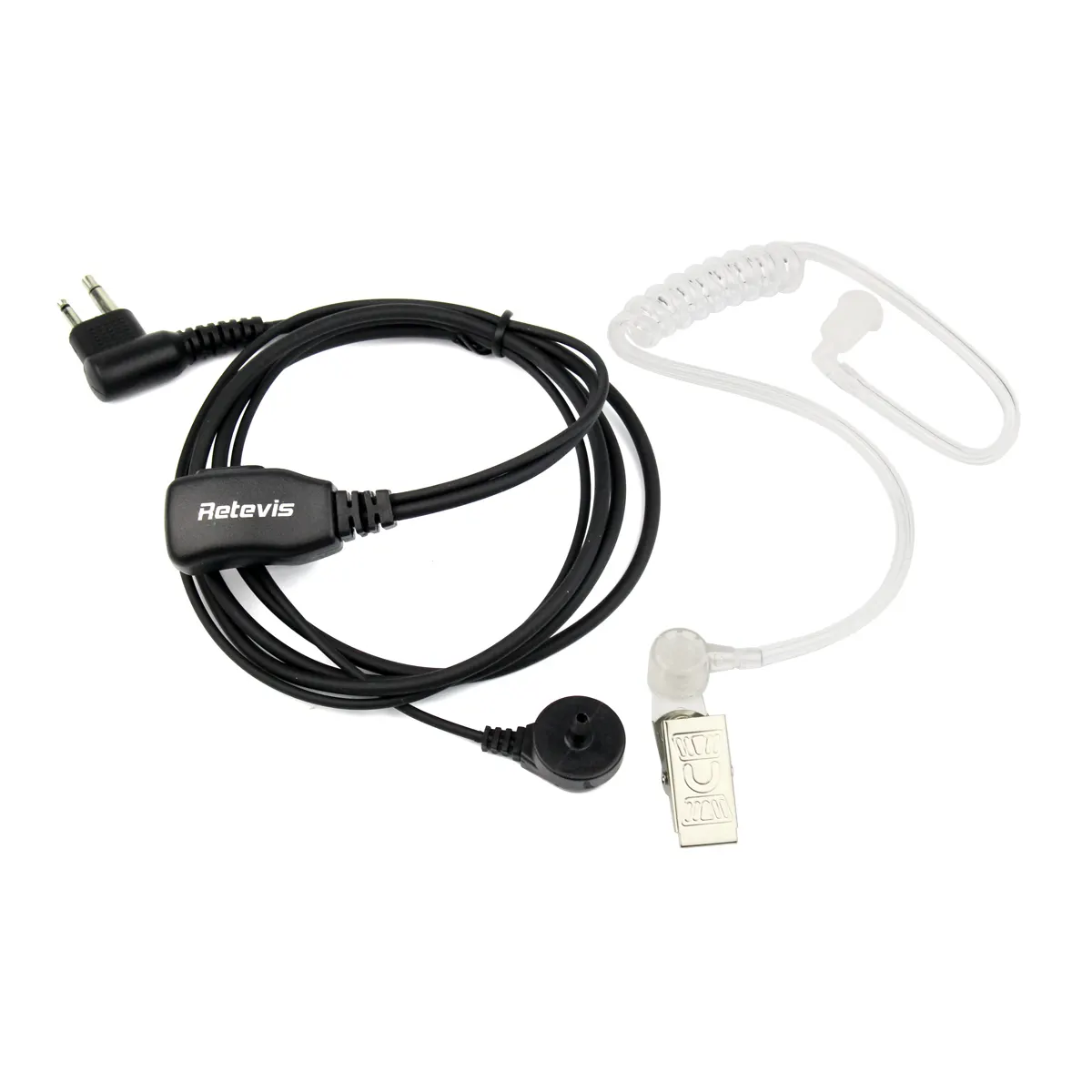Retevis M1 connector 2 Pin PTT MIC Noise Reduction Acoustic Tube Inera Earpiece Headset For Motorola GP68/GP88/GP300/2000/CT150/