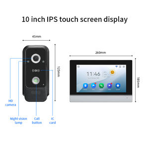<span class=keywords><strong>Interphone</strong></span> avec caméra de 10 pouces, étanche IP65 <span class=keywords><strong>et</strong></span> facile à utiliser, vidéophone domestique adapté aux maisons mitaines - Product Image 3