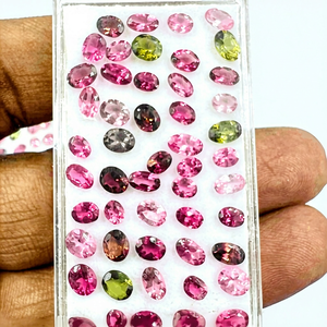 Wholesale Indian Manufacturer Wholesale High Quality Multi Tourmaline Loose Gemstone Cut Stone Oval Shape Mix Sizes - Product Image 1
