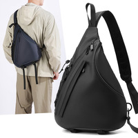 Nouveau sac de poitrine/bandoulière imperméable en PU pour homme avec fermeture éclair - Grande capacité pour le cyclisme en extérieur, les loisirs, les voyages et la mode urbaine