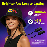 Casquette LED programmable GOTUS avec contrôle par application Bluetooth, texte personnalisé, motifs, animations, casquette de pêcheur pour les fêtes