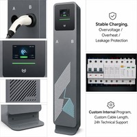 Cargador de Vehículos Eléctricos Tipo 2, 11kw, 7kw, 22kw, Tipo 1, Tipo 2, NACS, GB, Inteligente, OCPP, APP, RFID, CE, LCD, OEM, IP65, Estación de Carga Doméstica, Proveedor de Fábrica