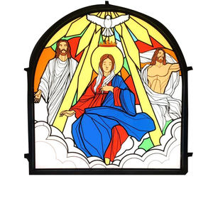 แผ่นกระจกสีทำมือสีสันสดใสสำหรับตกแต่งบ้านแผงหน้าต่างกระจกสีสดใส - Product Image 3