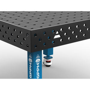 SteelMax GPPH 1,2x1,2 m banco de soldadura de acero reforzado con ruedas, agujeros de 28mm - Product Image 2