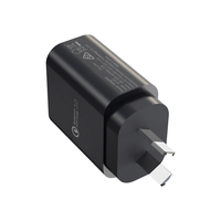 Chargeur mural rapide Type-C QC3.0 18W avec prise australienne, ignifuge et écologique pour téléphones mobiles