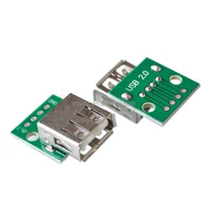 USB 2.0 Female Socket Head DIP 4pin Adapter Board Soldered Mobile <b>Phone</b> Power Data <b>Cable</b> - Product Image 3