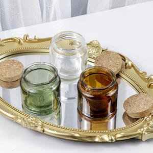 Vente en gros récipient vide bocaux à bougies en verre de cire de soja récipients à bougies d'aromathérapie avec bouchon en <span class=keywords><strong>liège</strong></span> - Product Image 1