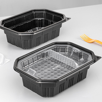 Contenants alimentaires jetables en plastique hermétiques pour la livraison et les restaurants, compatibles micro-ondes, capacité 34 oz, impression personnalisée