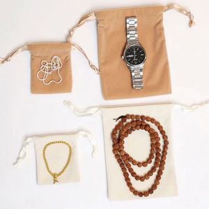 Professional Customization Large Velvet Jewelry Packing <b>Pouch</b> High Quality Fabric Velvet <b>Pouch</b> Reusable <b>Drawstring</b> Bag - Product Image 4