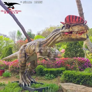 Hoge Kwaliteit Animatronic Dilophosaurus Dinosaurus Model Voor Levende Dino Tentoonstelling