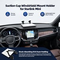 Support de fixation à ventouse Starlink Mini ABS avec verrouillage sécurisé pour pare-brise de voiture, yacht, navire de transport, internet satellite