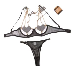 Ensemble de lingerie rouge sexy deux pièces, lingerie érotique ajourée, push-up, dentelle européenne et américaine, vente en gros, lingerie grande taille pour femmes - Product Image 5
