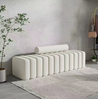 Ensemble de canapé-lit rectangulaire moderne en tissu, pouf, tabouret - Sièges durables et écologiques pour salon, hôtel, appartement