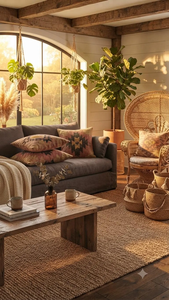 Housse de coussin Kilim faite à la main, style bohème, géométrique, tribal, pour décoration rustique de salon, chambre ou maison de campagne - Product Image 6