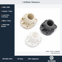 Plastique d'ingénierie PEEK, usinage CNC, brochage 0,02 mm, ISO 9001, pièces personnalisées de qualité alimentaire pour semi-conducteurs, électroérosion à fil, acier inoxydable