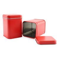 Boîte en fer blanc carré en gros avec couvercle impression personnalisée biscuits au thé en vrac capsule de fèves de cacao pilule tablette conteneur boîte en fer blanc