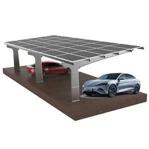 Panneau solaire en alliage d'aluminium Vente en gros PV Structure Système Carport Parking Voiture Montage Parking Solaire Parking