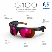 Lunettes caméra intelligentes S100, 32 Go de stockage, transfert sans fil, double haut-parleur, triple microphone pour vlogging et voyages en extérieur