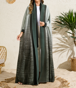 Luxe geplooide abaya voor dames 2026 <span class=keywords><strong>Dubai</strong></span> Miyake open voorzijde cardigan kaftan Midden-Oosterse elegante bescheiden jurk plus size geprint - Product Image 4