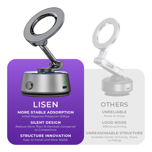 Support Téléphone Magnétique Électrique LISEN, Nouveau Produit au Design Élégant, à Ventouse, Pliable Quatre Axes pour Voiture, Compatible <span class=keywords><strong>iPhone</strong></span> 17 16 Air Pro Max - Product Image 2