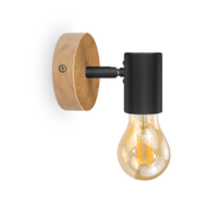 Support de lampe E27, spot LED pour plafond, corps en fer, design industriel, montage en surface, abat-jour noir, lampe murale pour chambre à coucher, salon