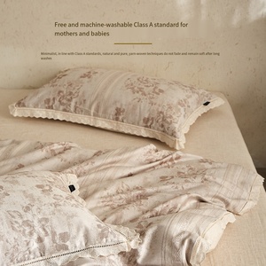 Juego de Ropa de Cama de Lino de Alta Gama Clase A, con Volantes, Jacquard, Transpirable y Antibacteriano, 4 Piezas - Product Image 3