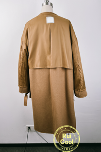 Cappotto da donna elegante in lana Cashmere invernale caldo lungo doppiopetto nei colori rosso verde cammello per abbigliamento formale - Product Image 6