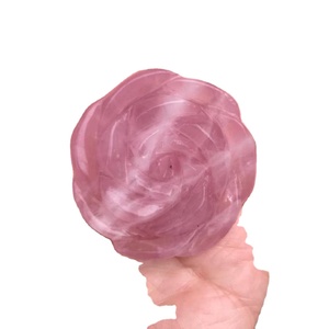 Sculpture artisanale en quartz rose naturel, fleur sculptée, sculpture en cristal, <span class=keywords><strong>roses</strong></span> en cristal - Product Image 1