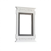 Miroir mural ART NEST EFRS240063 pour salon, style rustique, écologique, grand format, cadre en bois blanc et noir avec motif floral sculpté