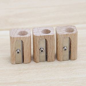Taille-crayon miniature en bois de hêtre écologique, design créatif moderne, à un seul trou, avec lame en acier, pour enfants, cadeau promotionnel - Product Image 4