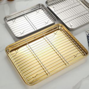 Multifunktionales Umweltfreundliches BPA-Freies Lebensmittelechtes 2-Teiliges Rechteckiges Edelstahl-Serviertablett Kühlgestell für Restaurants - Product Image 4