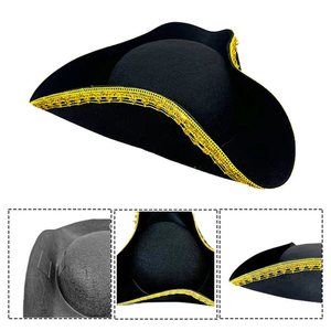 <span class=keywords><strong>Chapeau</strong></span> Tricorne <span class=keywords><strong>Colonial</strong></span> avec Garniture Dorée pour Adultes - Product Image 6