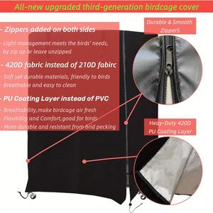 Funda universal para jaula de pájaros XL 38x23x51 en tela opaca y duradera para loros y otras mascotas - Product Image 4