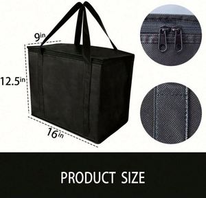 Bolsa Térmica Plegable Portátil Ligera para Exteriores, Bolsa de Compras Reutilizable Aislada con Cremallera para Catering y Fiestas - Product Image 3
