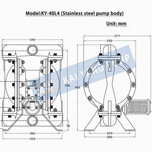 KY-40L4SJFF स्टेनलेस स्टील 304 वायवीय डायाफ्राम पंप नई संपीड़ित हवा के साथ बिजली स्रोत के रूप में संपीड़ित हवा के साथ - Product Image 3