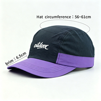 Casquette de sport unisexe personnalisée de haute qualité à 5 panneaux en nylon imperméable avec broderie et patch pour le camping et le baseball